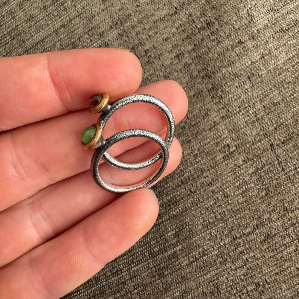 Weathered Silver Stackable Rings - image 2